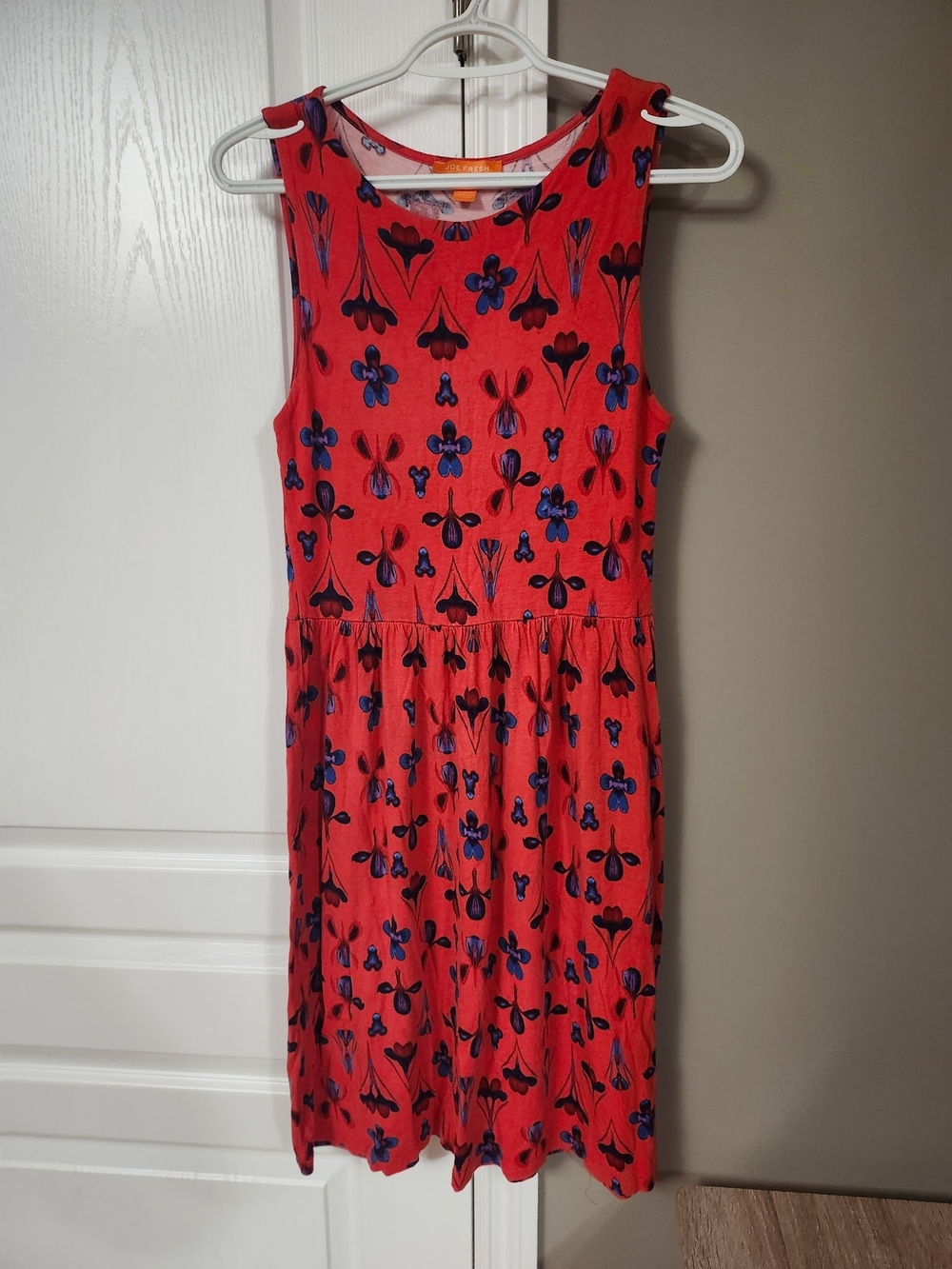 Joe Fresh Red Floral Sleeveless Women's Dress Size Small